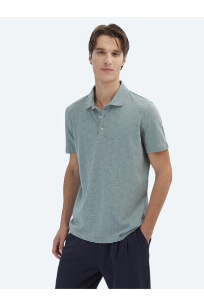 Kip Поло з коміром-стійкою з бавовняної суміші з хакі-візерунком