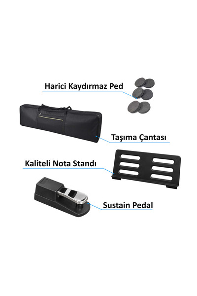 SAPPHIRE Jwin SDP-112 Çekiç Aksiyonlu 88 Tuşlu Dijital Piyano Taşıma Çantası Hediyeli