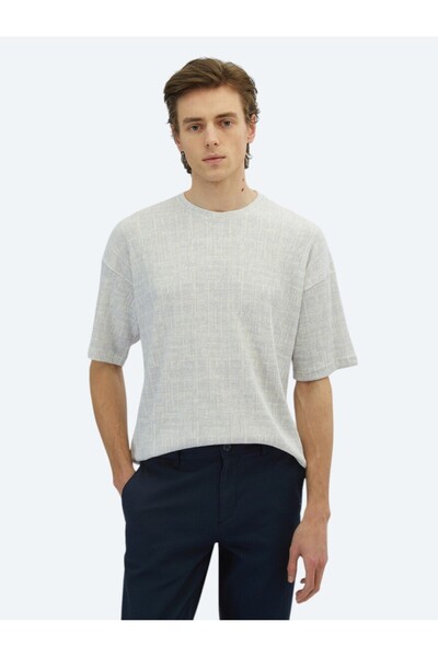 Kip Футболка з ліловим принтом, комір-стійка, бавовняна суміш