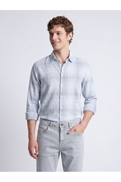 Kip Темно-синя сорочка звичайного крою з плетеною повсякденною бавовняною сум...