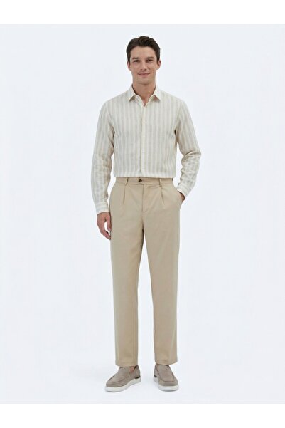 Kip Штани з тканини «верблюжий пух», вільного крою, повсякденні