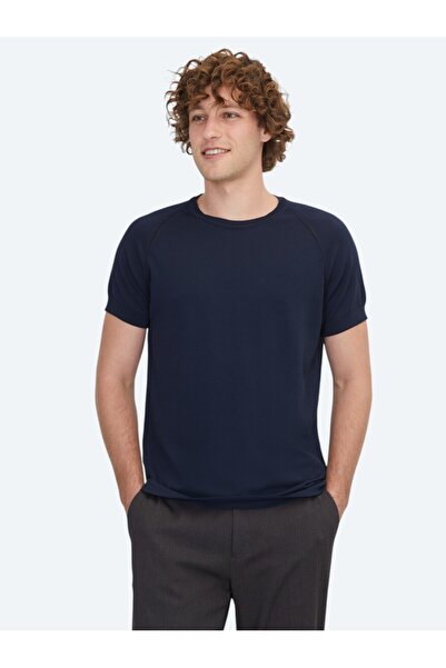 Kip Πλεκτό ζακάρ με λαιμόκοψη Navy Blue