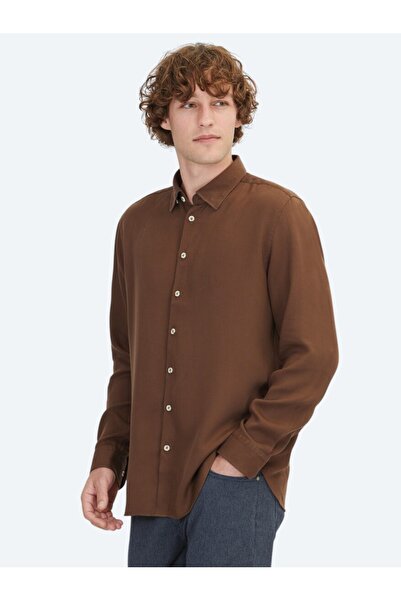 Kip Коричнева сорочка Regular Fit з тканого матеріалу для повсякденного носіння