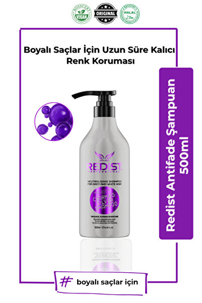 Redist Boyalı Röfleli Beyaz ve Gri Saçlar Için Silver Şampuan 500 ml