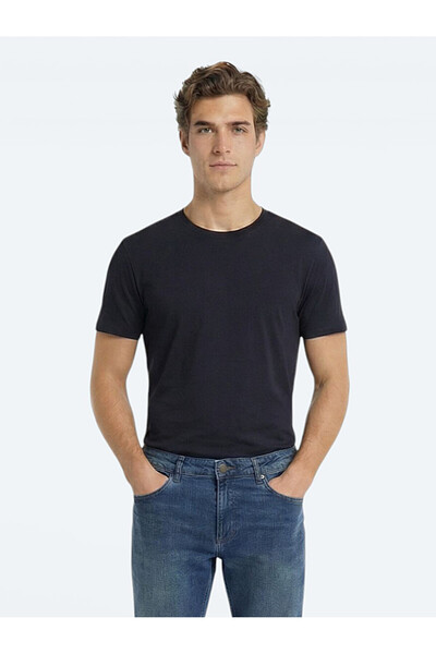 Kip Синя гладка футболка з 100% бавовни