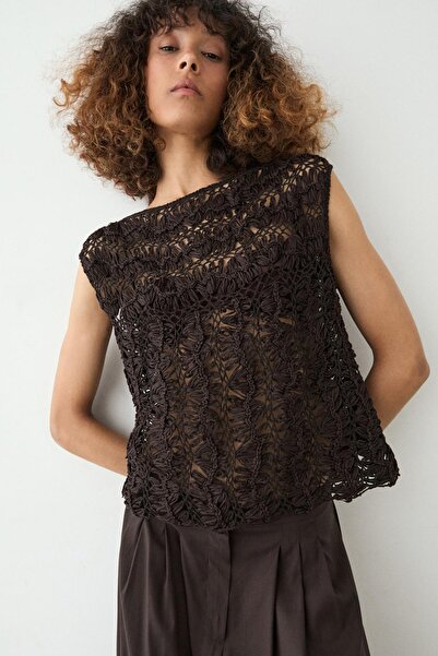 Massimo Dutti Kroşe örgü bluz