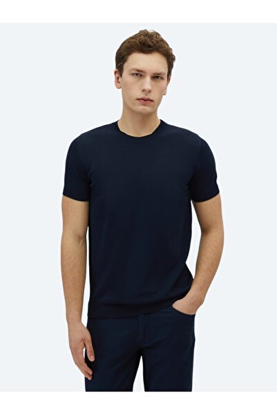 Kip Синій велосипедний комір, прямий трикотаж