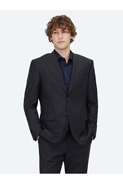 Kip بدلة من الصوف المخلوط الحديث باللون الأزرق الداكن