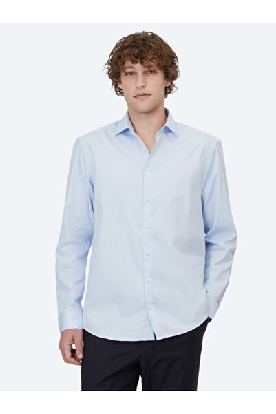 Kip Тъмносиня обикновена риза с класическа кройка, 100% памук