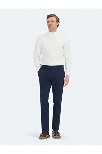 Kip Сині прямі штани з бавовняної суміші, прямий крій, повсякденні