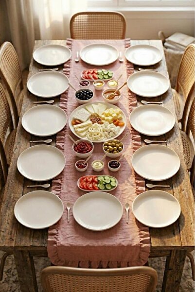 Atbyhome by Bambum Duru 37 Parça Porselen Kahvaltı Takımı Kahvaltı Seti Kahva...