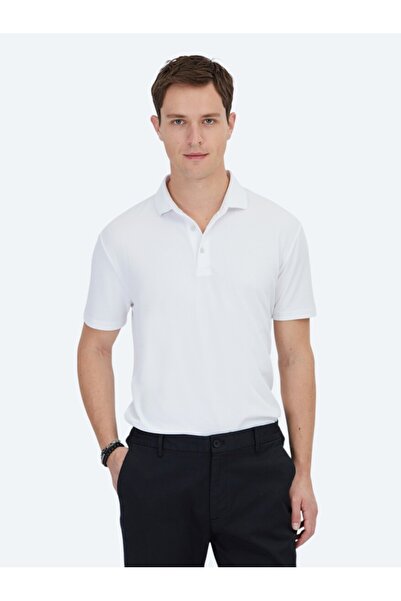 Kip Біла жакардова футболка з поло-коміром