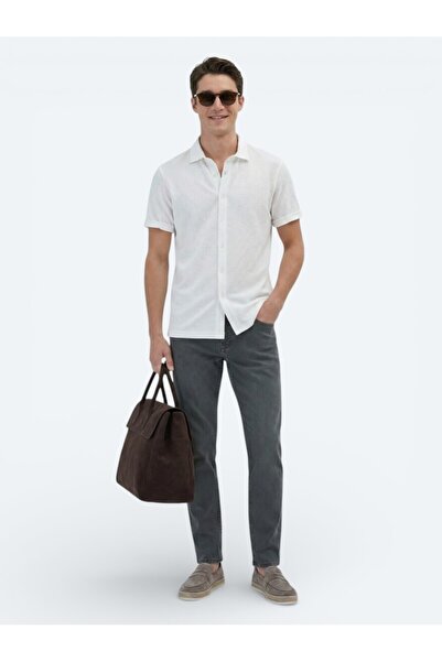 Kip Cămașă casual 100% bumbac, cu model alb