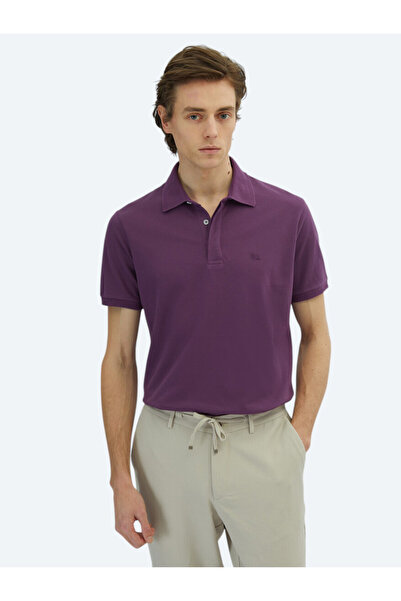 Kip Фіолетова однотонна футболка з коміром поло 100% бавовна
