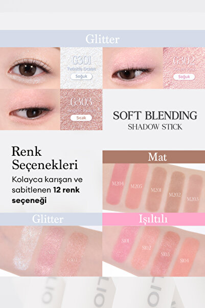 CLIO Kremsi, Kolayca Uygulanan ve Sabitlenen Fırçalı Kalem Far Soft Blending Shadow Stick (M202)