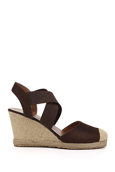 GÖNDERİ(R) Bandă elastică încrucișată maro pentru femei piele întoarsă talpă ...