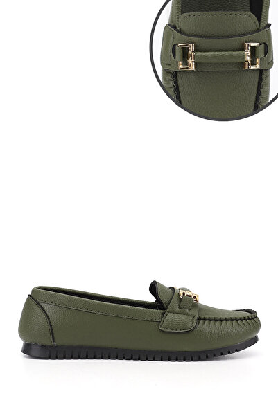 GÖNDERİ(R) Verde pentru femei talpă plată cu cataramă balerini
