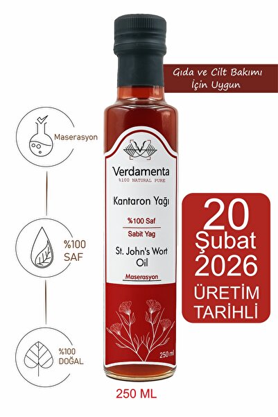 verdamenta %100 Saf Sarı Kantaron Yağı 250 ml – Içilebilir & Cilt Bakımına Uy...