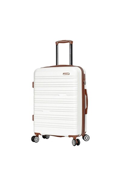 Madisson Troler de cabină SW33803, ABS, blocare, 4 roți duble, 55 cm, alb/lăptos