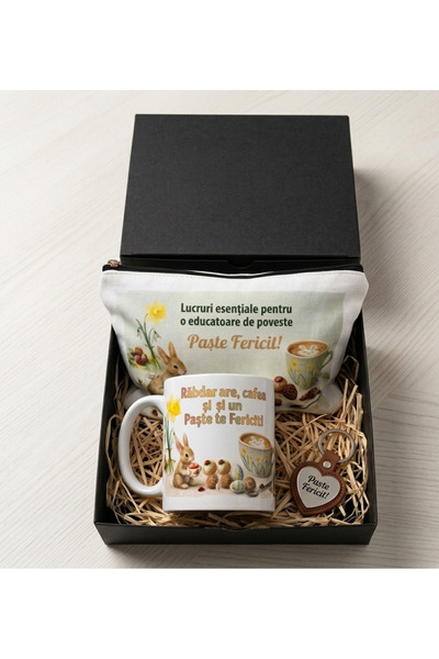 ALL PAPICKS Set Cadou Paște Educatoare: Portfard XL 24x18cm, Cană 380ml și Br...