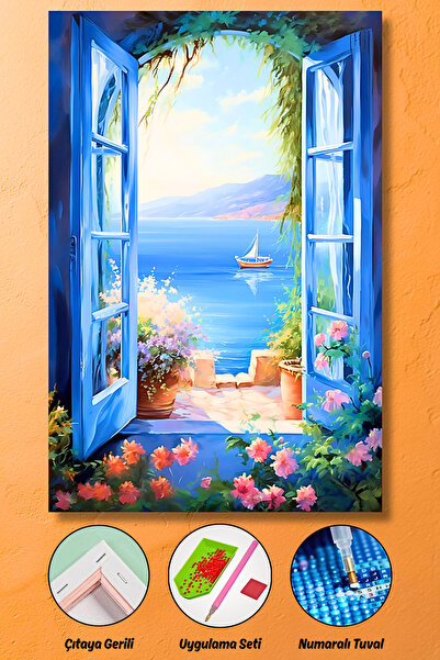 HONDEP 5D Sayılarla Elmas Boyama 50x40 cm Kendin Yap DIY Puzzle Hobi Seti Moz...