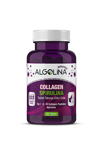 Algolina كولاجين + قرص سبيرولينا المكمل الغذائي - 1260 مجم 60 قرص - (كولاجين ...