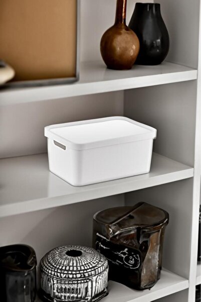 Smartware Set of 4 White Stafi Box - Multi-Purpose, with Lid, 4.5 Lt