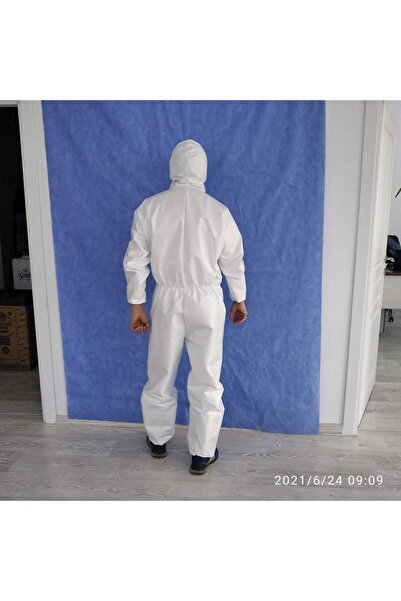 OLEY Tek Kullanımlık Koruyucu Lamineli Tulum-Esnek-Hafif-Konforlu-5 Li Set