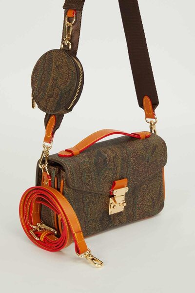 Levidor Levi̇d'Or Brown Handbag with Hanger Wallet Detail