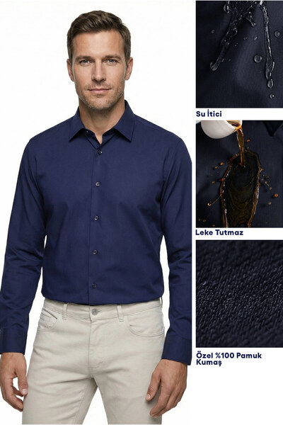 Kiğılı Μακρυμάνικο πουκάμισο Slim Fit Classic Nano Care, αδιάβροχο, ανθεκτικό...