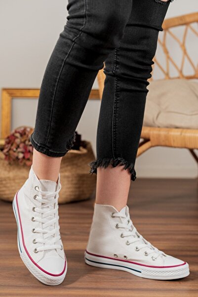 Salim Sırma حذاء أبيض طويل كتان للجنسين للاستخدام اليومي في الهواء الطلق