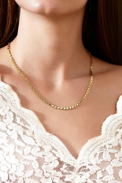 Altınkesesi 14 Ayar Altın Halep Pullu Zincir Kolye Açık Sarı 4 Mm