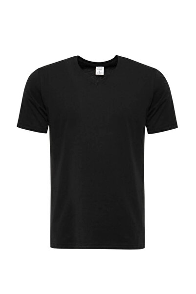 RELAXIA Tricou bărbătesc din bumbac pieptănat cu decolteu în V