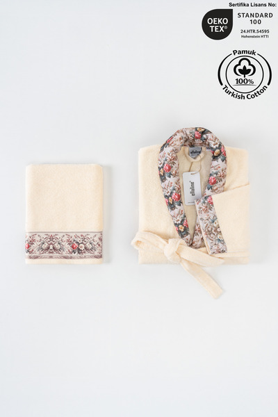 Ellaline FIORE Халат з квітковим візерунком, 100% бавовна, сертифікований, 2 ...