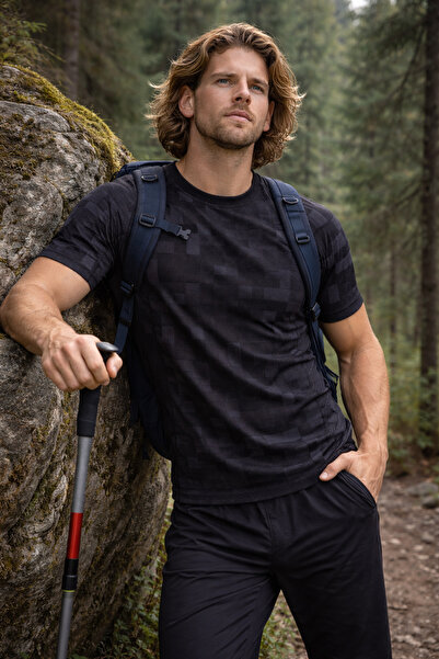 MioFit تي شيرت رياضي رجالي بدون خياطة بأكمام قصيرة وخفيف الوزن