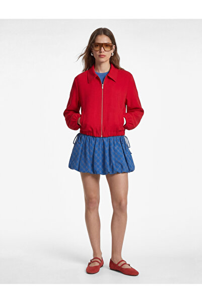 Koton Long Sleeve Zippered Bomber Jacket with Pockets