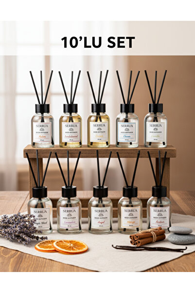 Serrua 10'LU ÇUBUKLU ODA KOKUSU (OCEAN-LAVENDER-MANGO-ANGEL-MELON-SANDALWOOD-...