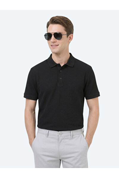 Kip Чорна футболка з прямим коміром, 100% бавовна