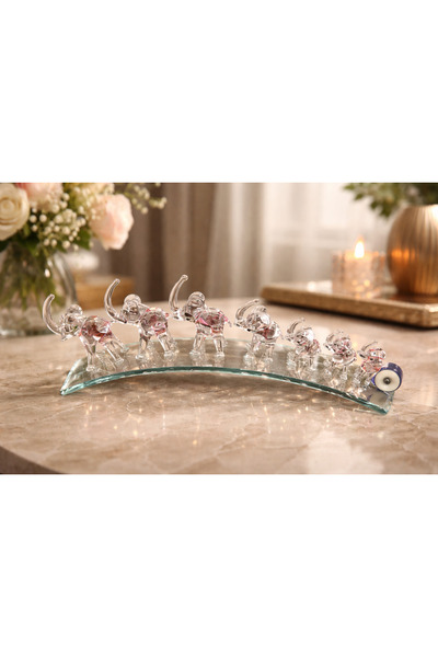 esdekor Kristal Murano Mor Fil Figürlü Cam Biblo 22 cm 1 Adet Nazar Boncuklu ...