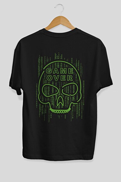 Ankhises Kraj igre Nazad Štampano Crna Oversize kroj T-shirt Unisex Muškarci ...