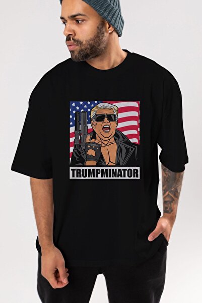 Ankhises Μπλουζάκι Trumpminator Printed Black Oversize - Unisex Ανδρικό Γυναι...
