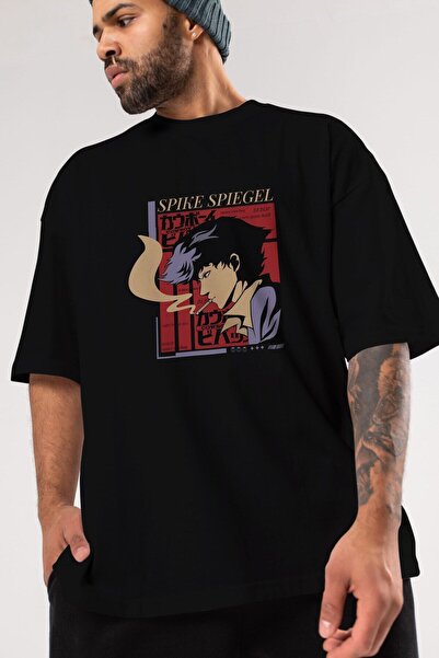 Ankhises S Pike Ogledalo Prednja Štampano Crna Oversize kroj T-shirt Unisex M...