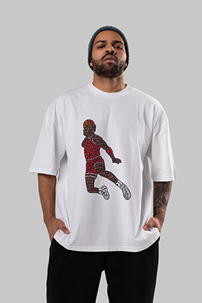 Ankhises Slamdunk Front Štampano Bela Oversize kroj T-shirt Unisex Muškarci Ž...