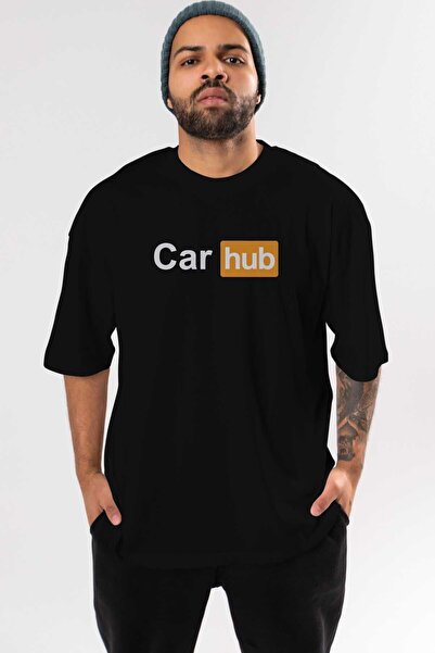 Ankhises Car Hub εμπρός εμπριμέ μαύρο μπλουζάκι Oversize Ανδρικό γυναικείο λα...