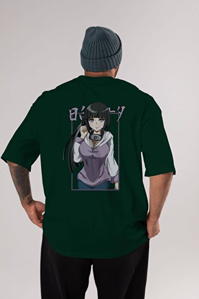 Ankhises Hinata NARUTO Anime Tricou supradimensionat cu imprimeu pe spate ver...