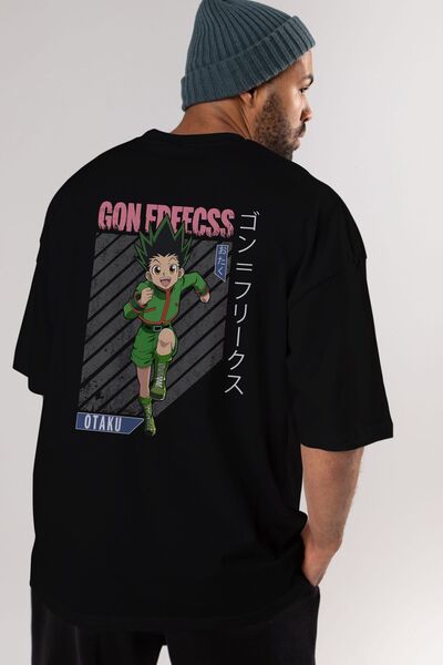 Ankhises Gon Freecss HUNTER X HUNTER Anime Leđa Štampano Crna Oversize kroj T...