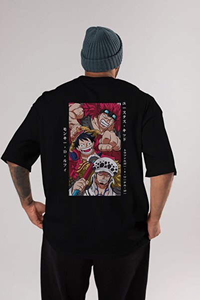 Ankhises SUPER NOVAS jednodijelni anime Arka Štampano crna Oversize kroj T-sh...