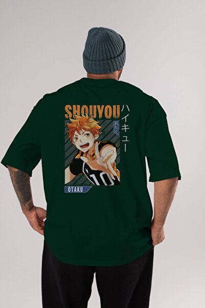 Ankhises Shouyou Hinata 9 Anime Leđa Štampano Smaragdno Zelena Oversize kroj ...
