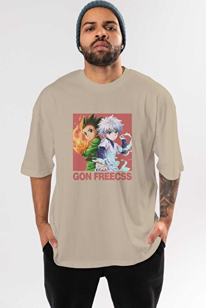 Ankhises Gon Freecss HUNTER X HUNTER 4 Anime Prednja Štampano Bež Oversize kr...