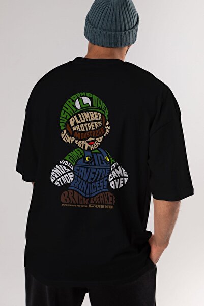 Ankhises Bratovi Vodoinstalateri Natrag Štampano Crno Oversize kroj T-shirt U...